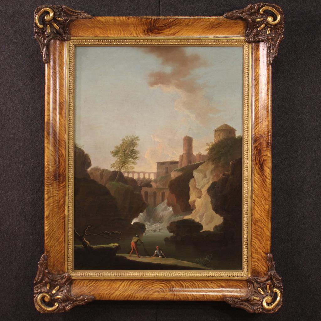 18th Century Oil on Canvas Italian Landscape Painting, 1780