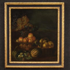 19. Jahrhundert Öl auf Leinwand Italienisches Gemälde Stilleben mit Früchten, 1870