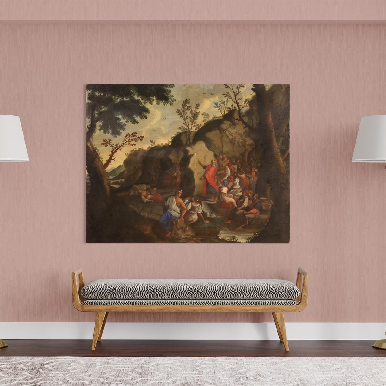 18. Jahrhundert Öl auf Leinwand Italienisch religiöse antike Malerei Moses, 1730 – Painting von Unknown