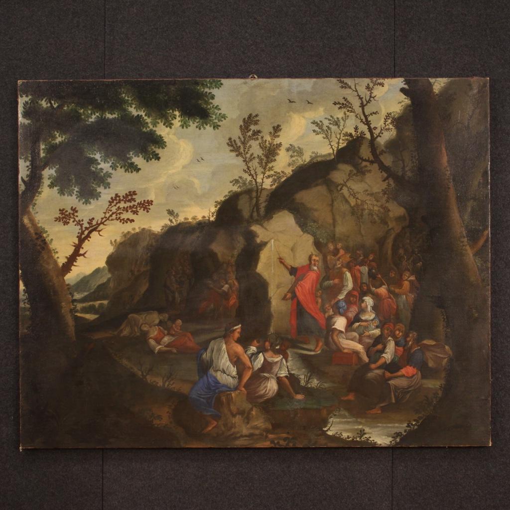 18. Jahrhundert Öl auf Leinwand Italienisch religiöse antike Malerei Moses, 1730