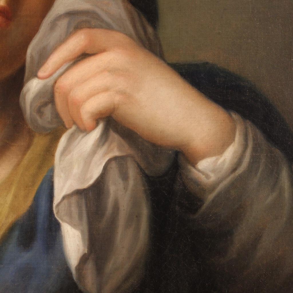 18. Jahrhundert Öl auf Leinwand Italienisch religiöse Malerei Jungfrau der Schmerzen, 1770 im Angebot 7