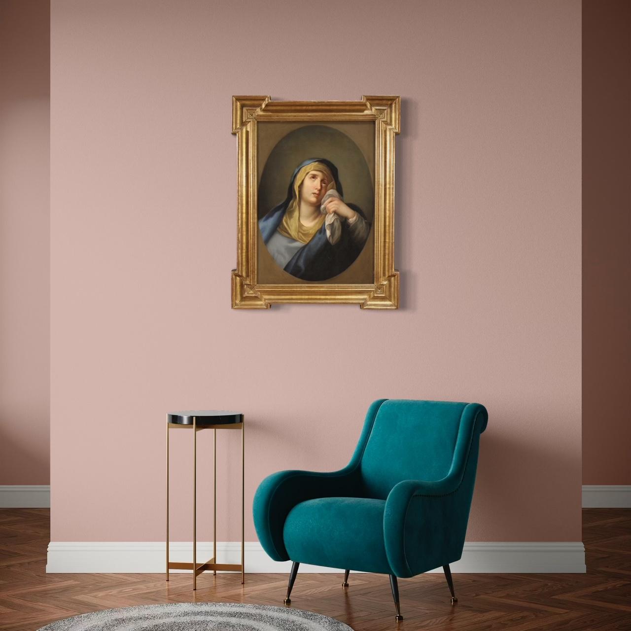 18. Jahrhundert Öl auf Leinwand Italienisch religiöse Malerei Jungfrau der Schmerzen, 1770 im Angebot 1