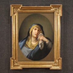 18th Century Oil on Canvas Italian Religious Painting Virgin of Sorrows, 1770