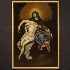 huile sur toile du XVIIIe siècle Peinture religieuse espagnole Vierge au Christ, 1750