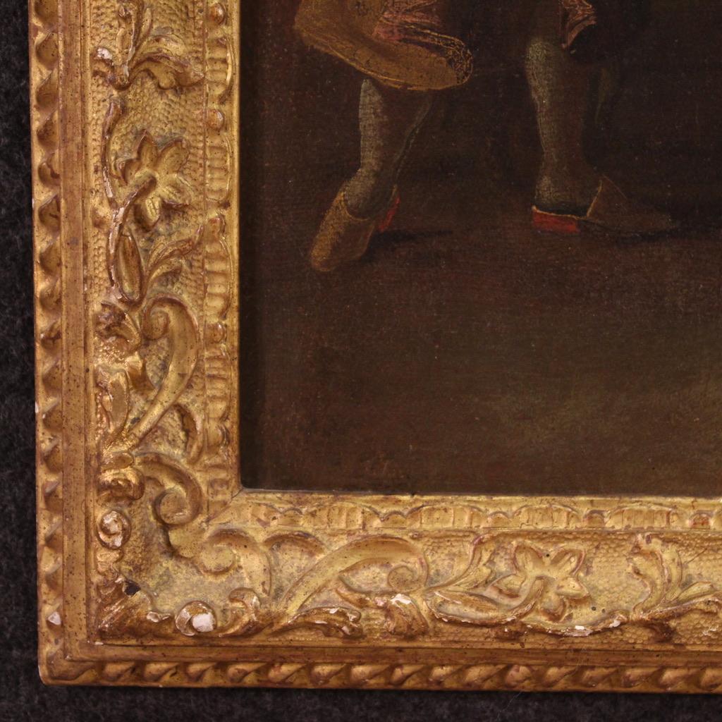 óleo sobre lienzo del siglo XVIII Pintura de escena interior de la escuela veneciana, 1770 5
