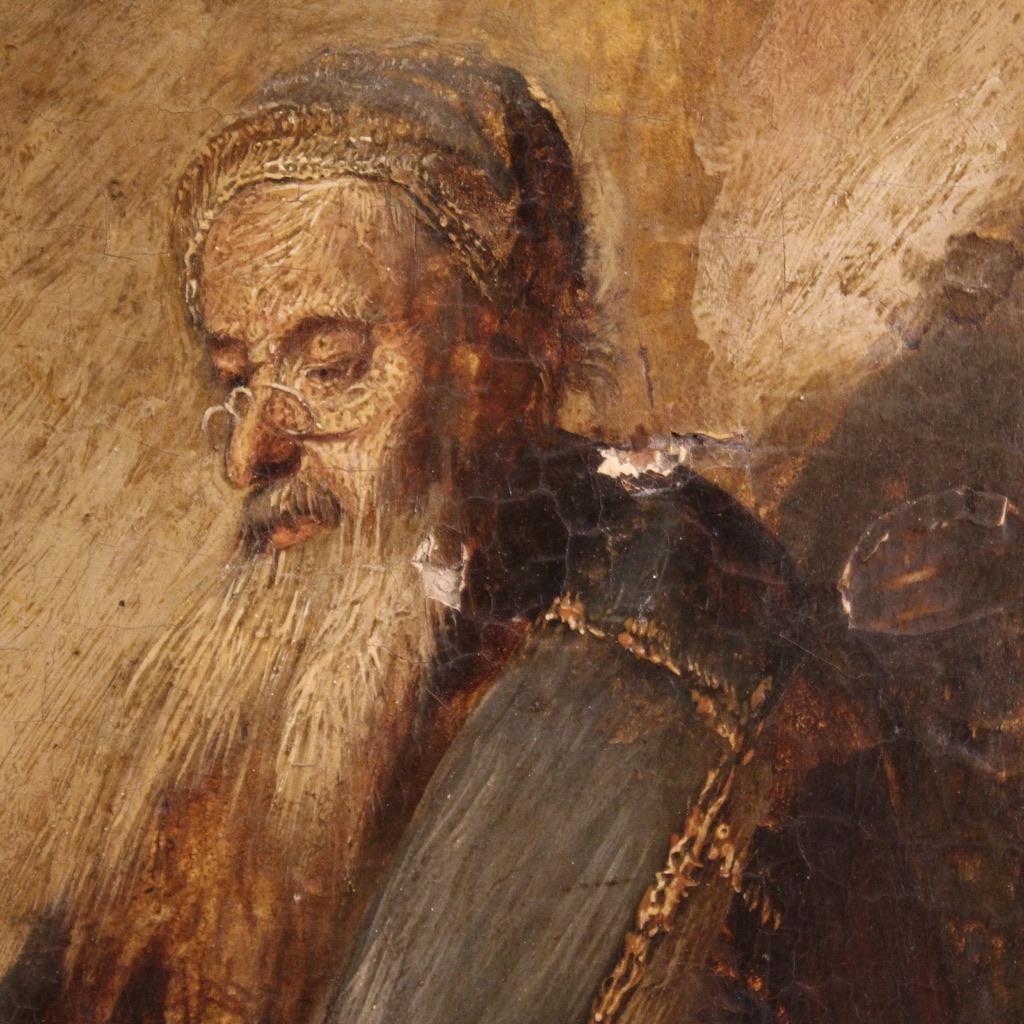 18th century Antique Oil on Panel Saint Paul Imprisoned in Philippi Painting 7
