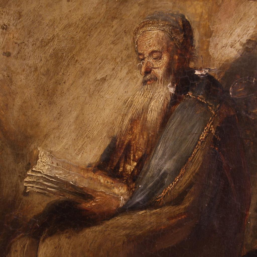 18th century Antique Oil on Panel Saint Paul Imprisoned in Philippi Painting 5