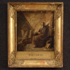 18th century Antique Oil on Panel Saint Paul Imprisoned in Philippi Painting