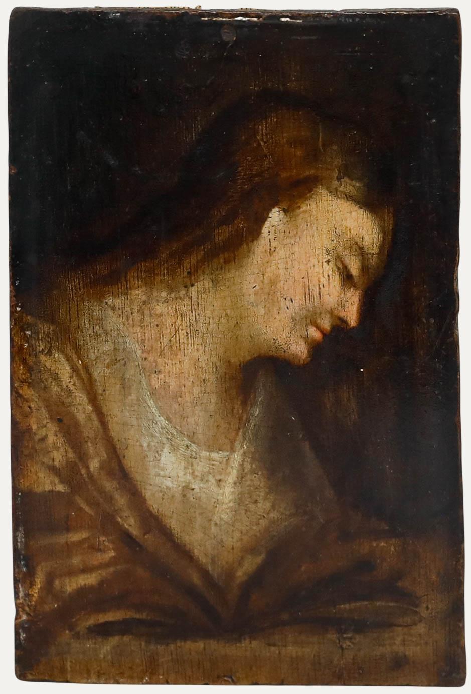 Portrait Painting Unknown - Huile du 18e siècle - Portrait de Marie Madeleine