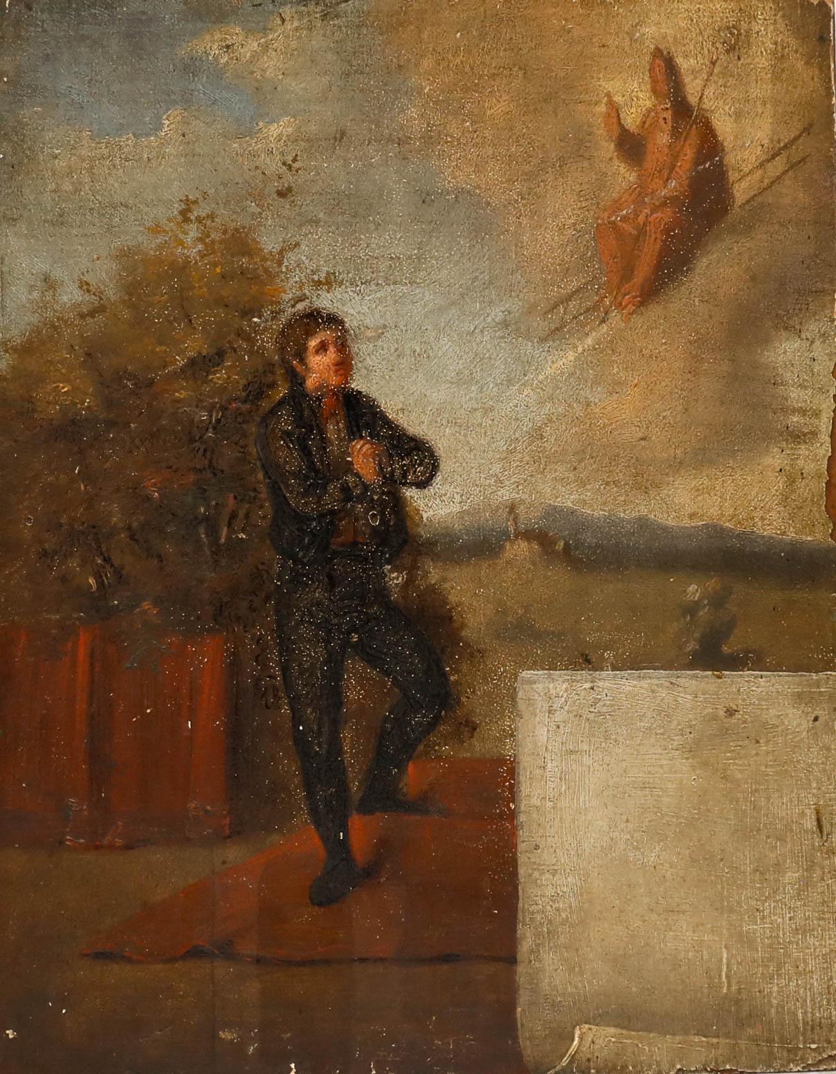 Óleo del siglo XVIII - Oración a San Pedro - Painting de Unknown