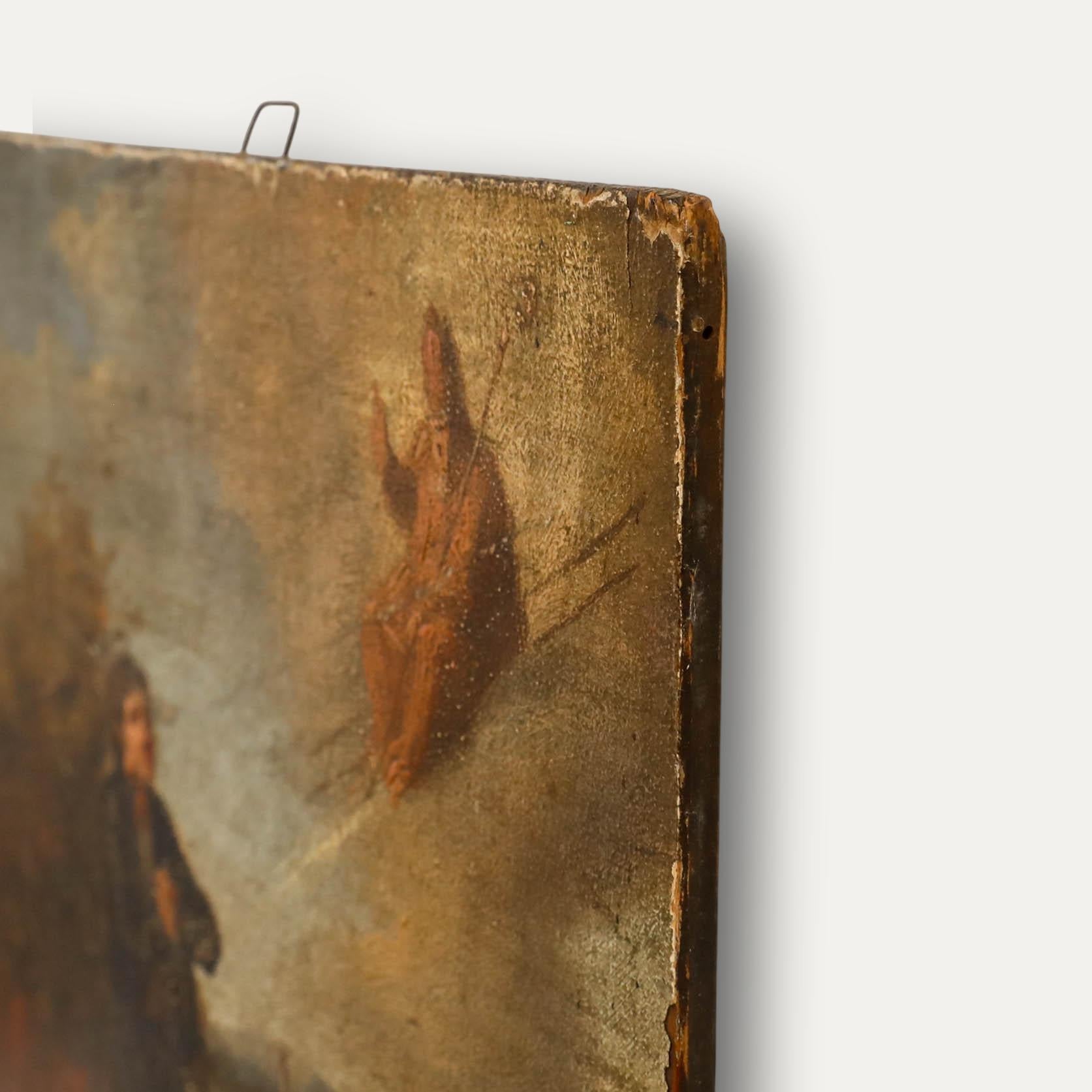 Óleo del siglo XVIII - Oración a San Pedro en venta 1