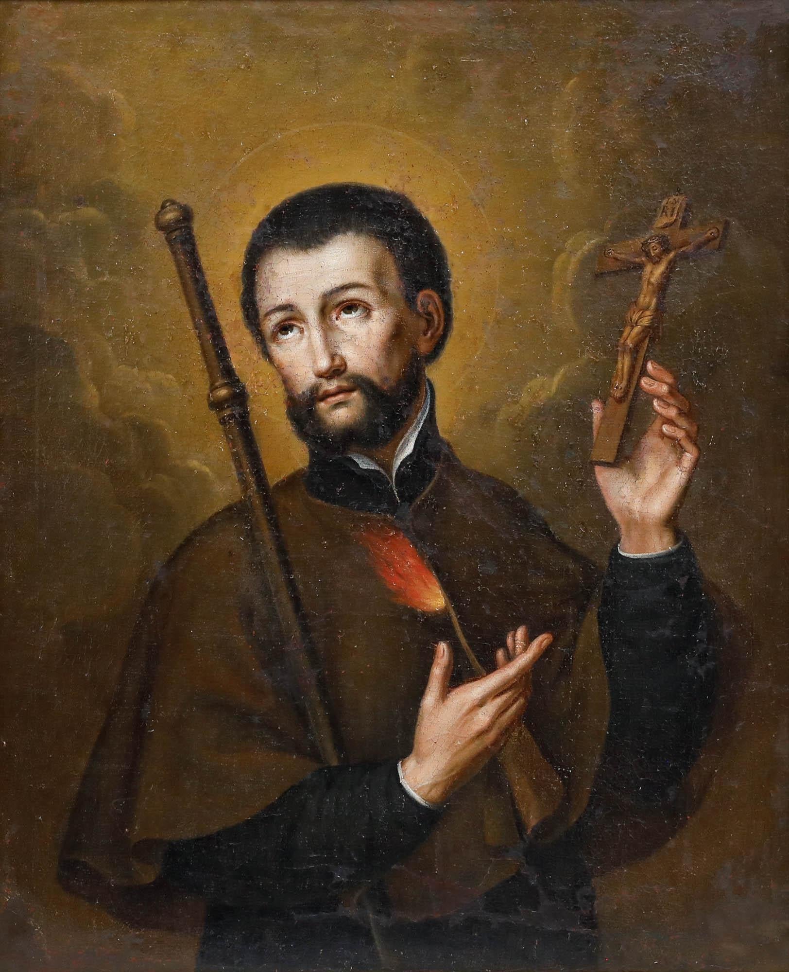 Óleo del siglo XVIII - San Francisco Javier - Painting de Unknown