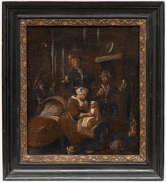 Huile du 18e siècle - La famille
