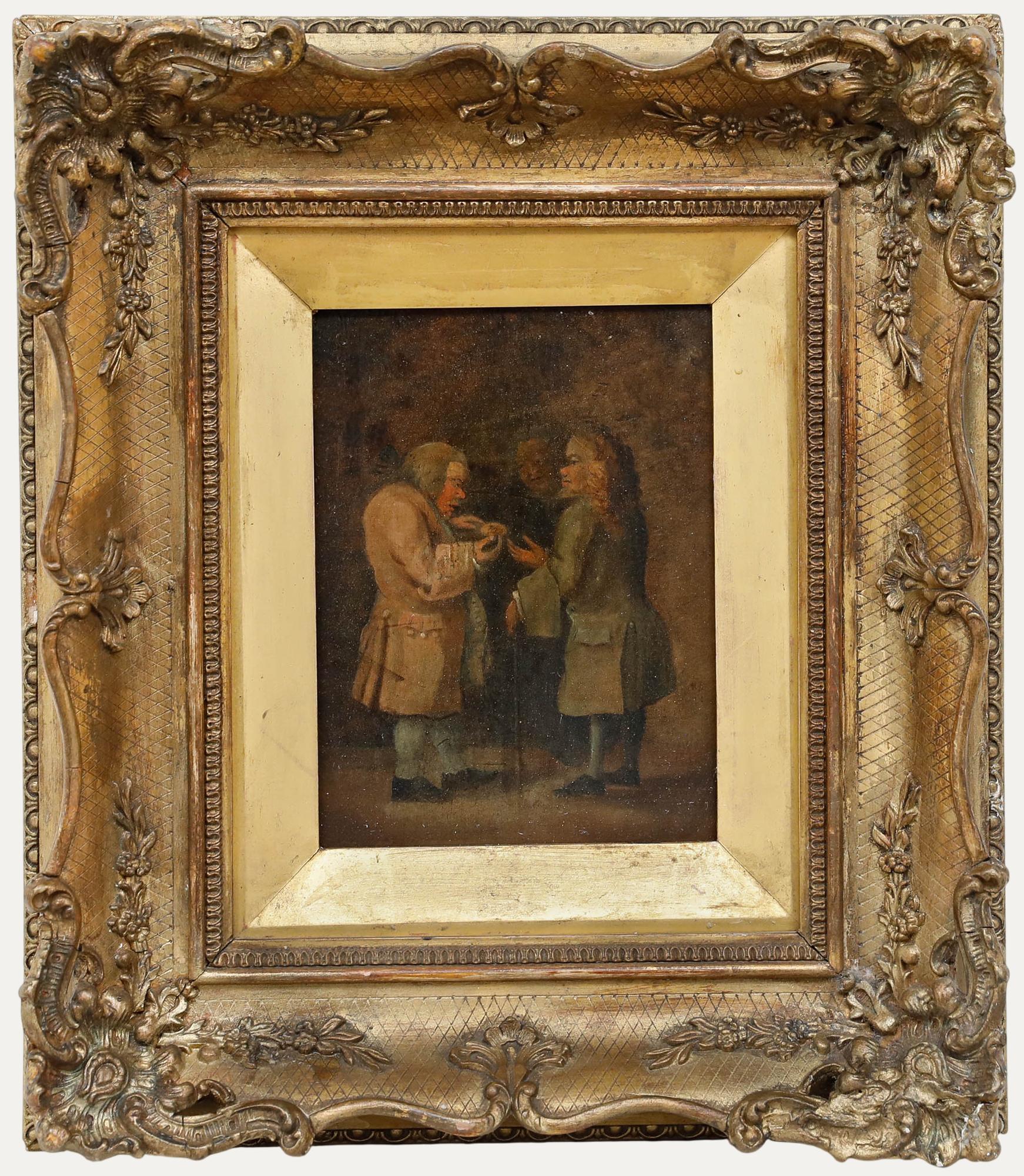 Unknown Figurative Painting - 18th Century Oil - The Merchant
