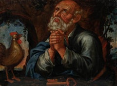 18th Century Oil - The Penitent Saint Peter