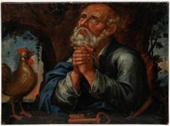 18th Century Oil - The Penitent Saint Peter
