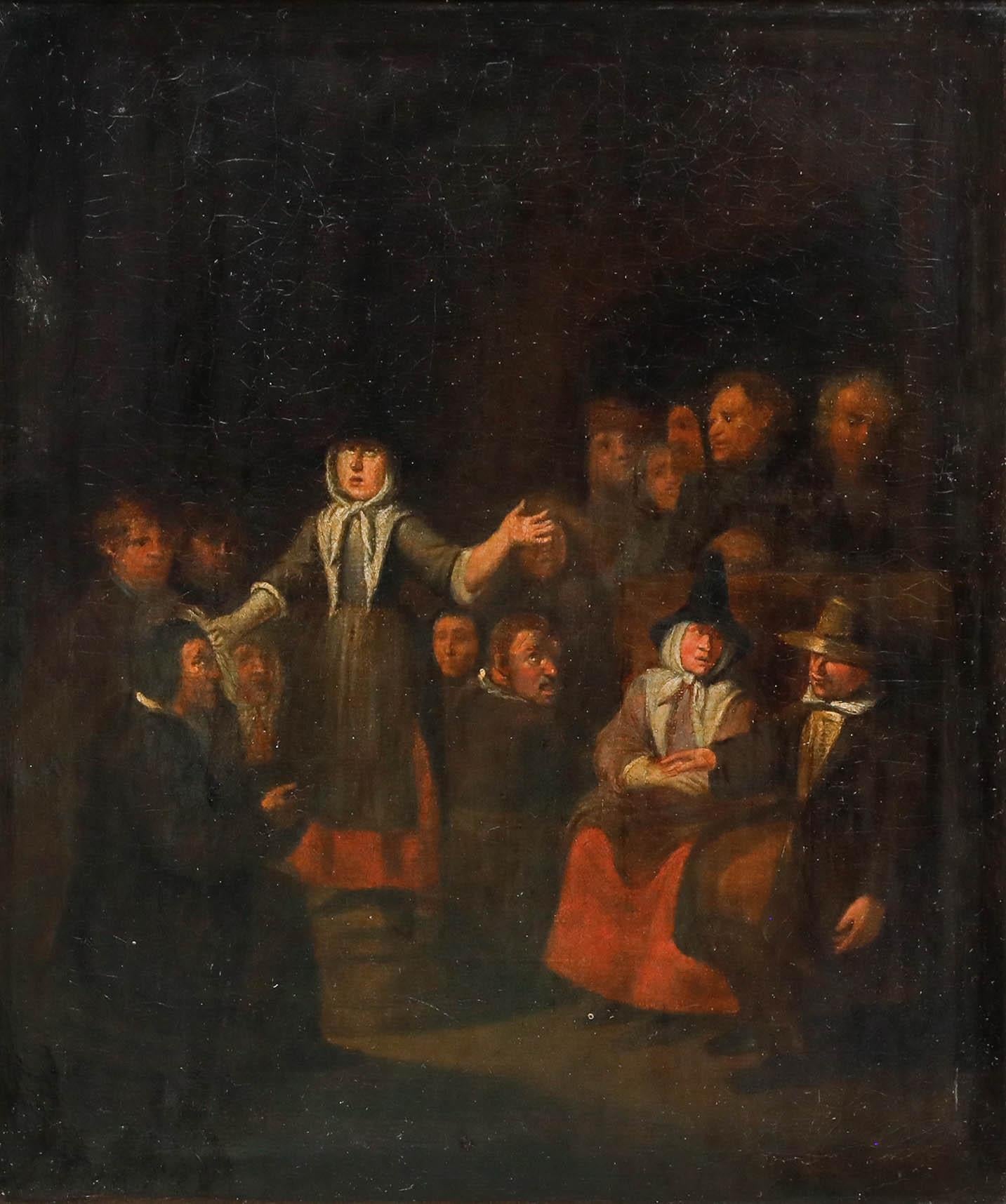 Óleo del siglo XVIII - La visión del peregrino - Painting de Unknown