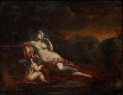 18th Century Oil - Venus and Cupid