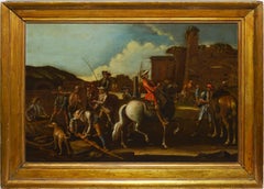 18th Century Old Master Continental School Landscape with Figures on Horseback