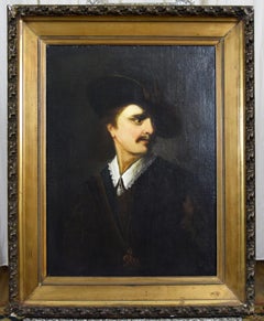 Portrait à l'huile d'un noble homme du 18ème siècle