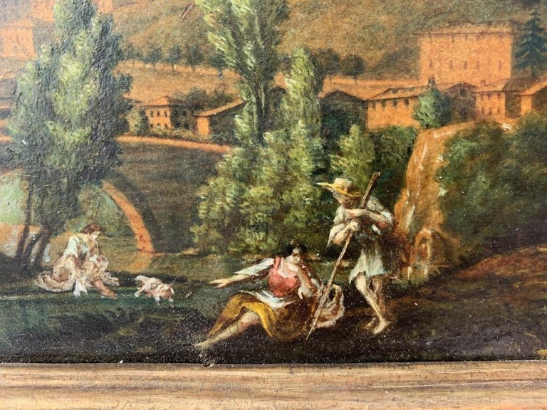 18th century Roman figure painting - Landscape - Oil on paper Rome view 3