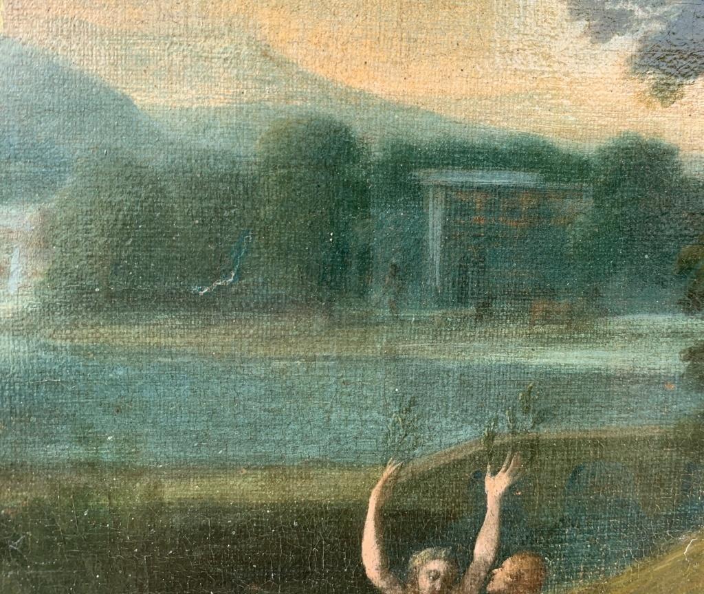 Hendrick van Lint workshop (Roma)- 18th century landscape painting - Apollo  For Sale 3