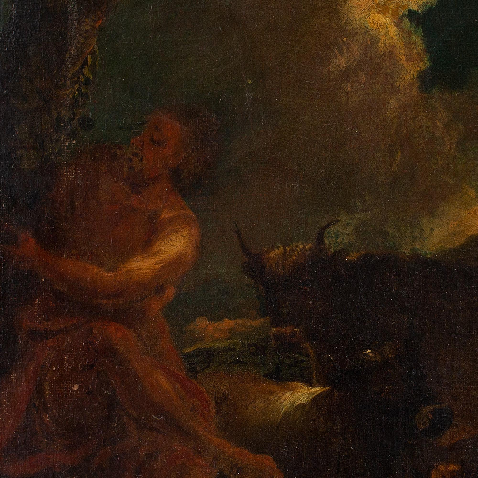 Scuola svedese del XVIII secolo, Ercole che uccide il drago Ladone, pittura a olio 3