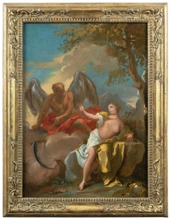 18th century Venetian figure painting - Allegory Time Truth - Oil on canvas