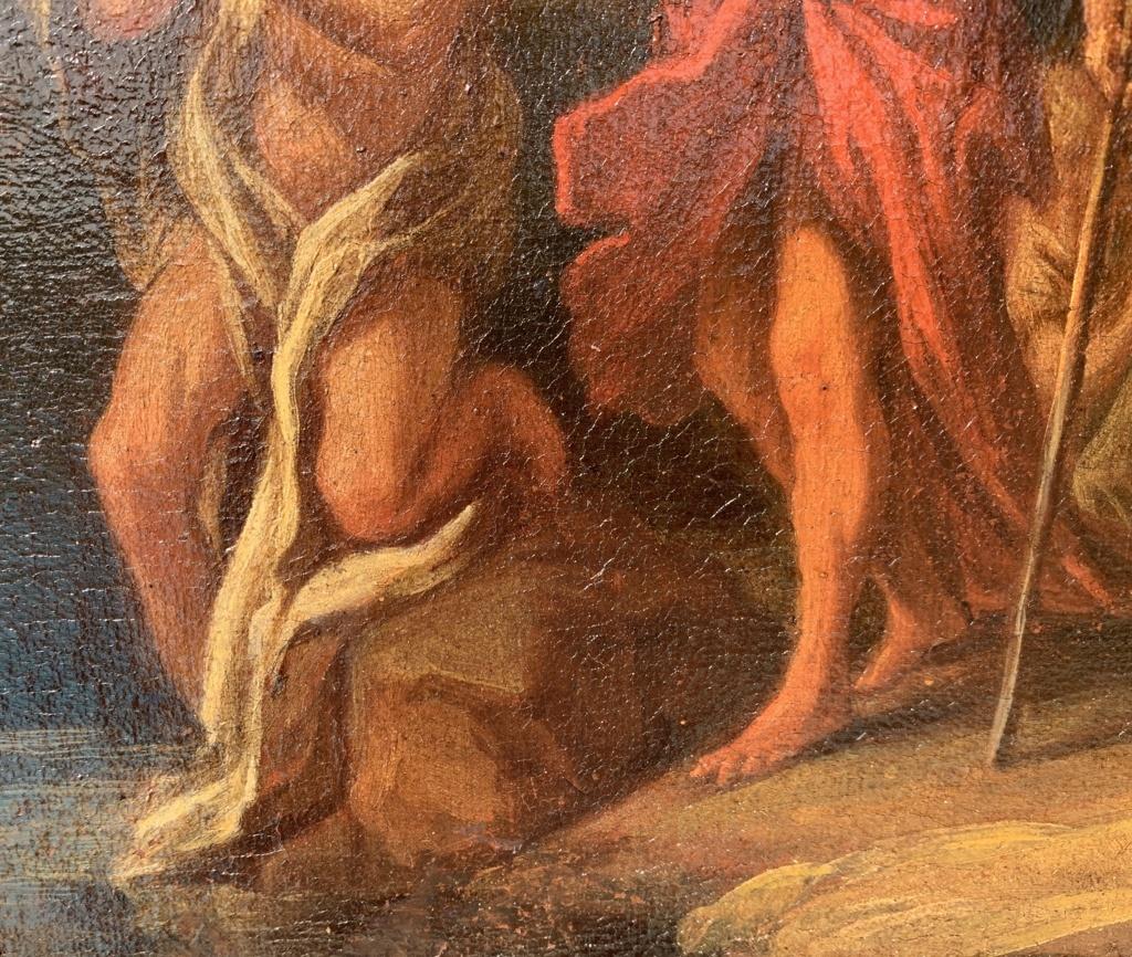 Peintre vénitien religieux - peinture de personnages du XVIIIe siècle - Baptême du Christ  en vente 5