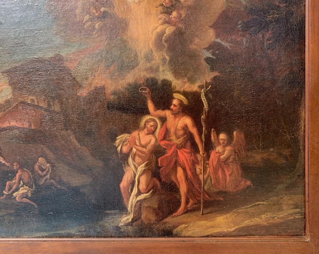 Religious Venetian painter - 18th century figure painting - Baptism Christ  - Rococo Painting by Unknown