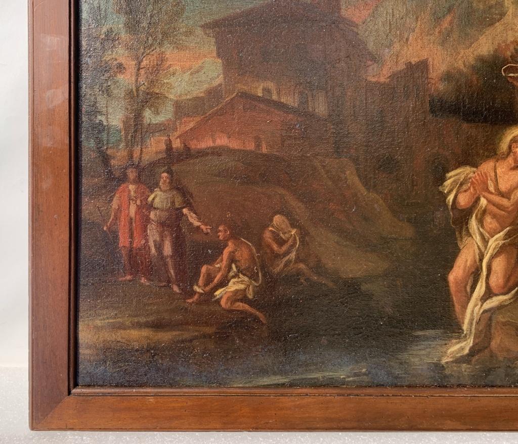Peintre vénitien religieux - peinture de personnages du XVIIIe siècle - Baptême du Christ  en vente 1