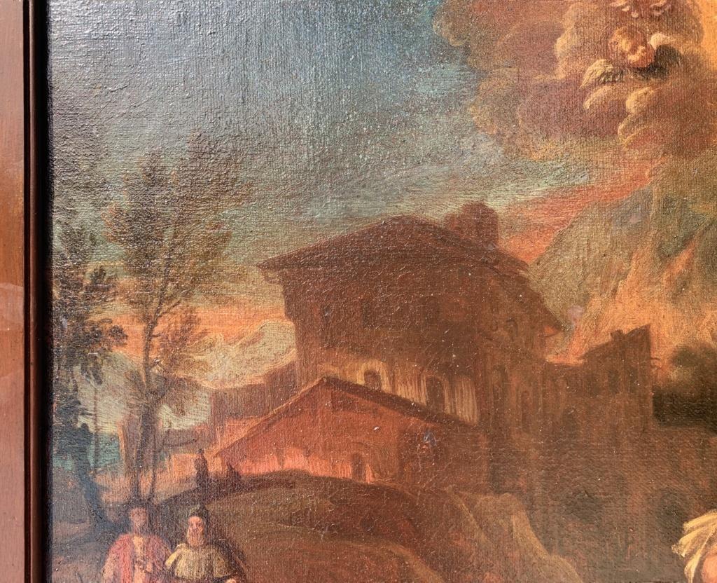 Peintre vénitien religieux - peinture de personnages du XVIIIe siècle - Baptême du Christ  en vente 2