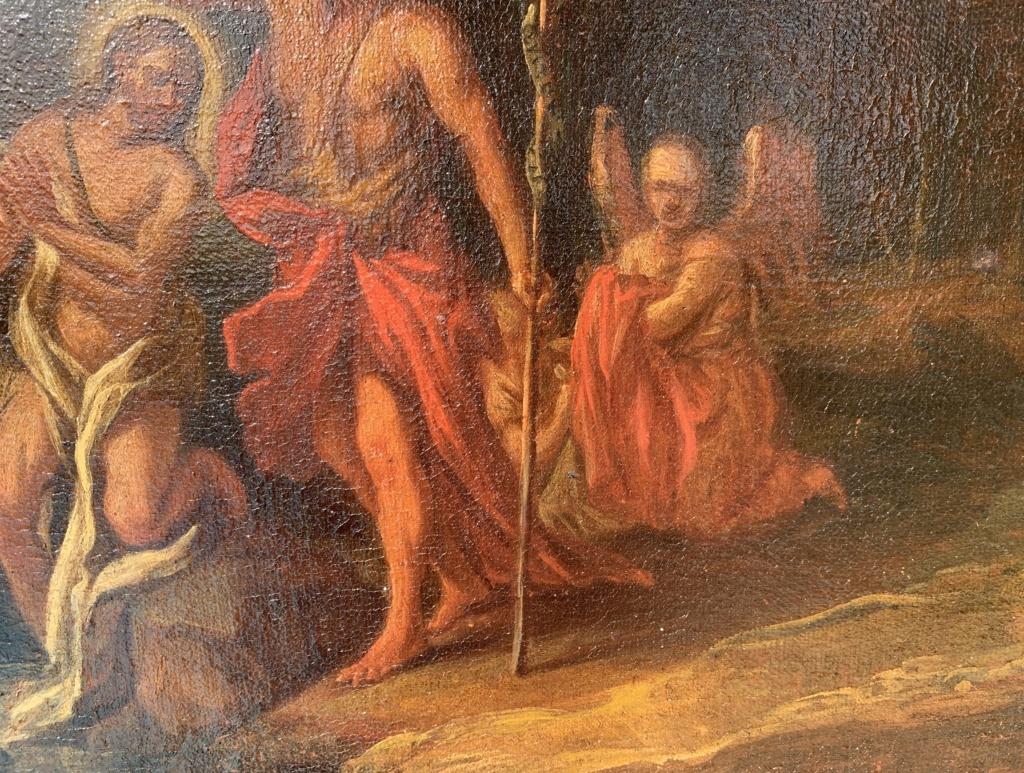 Peintre vénitien religieux - peinture de personnages du XVIIIe siècle - Baptême du Christ  en vente 4