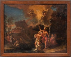 Used Religious Venetian painter - 18th century figure painting - Baptism Christ 