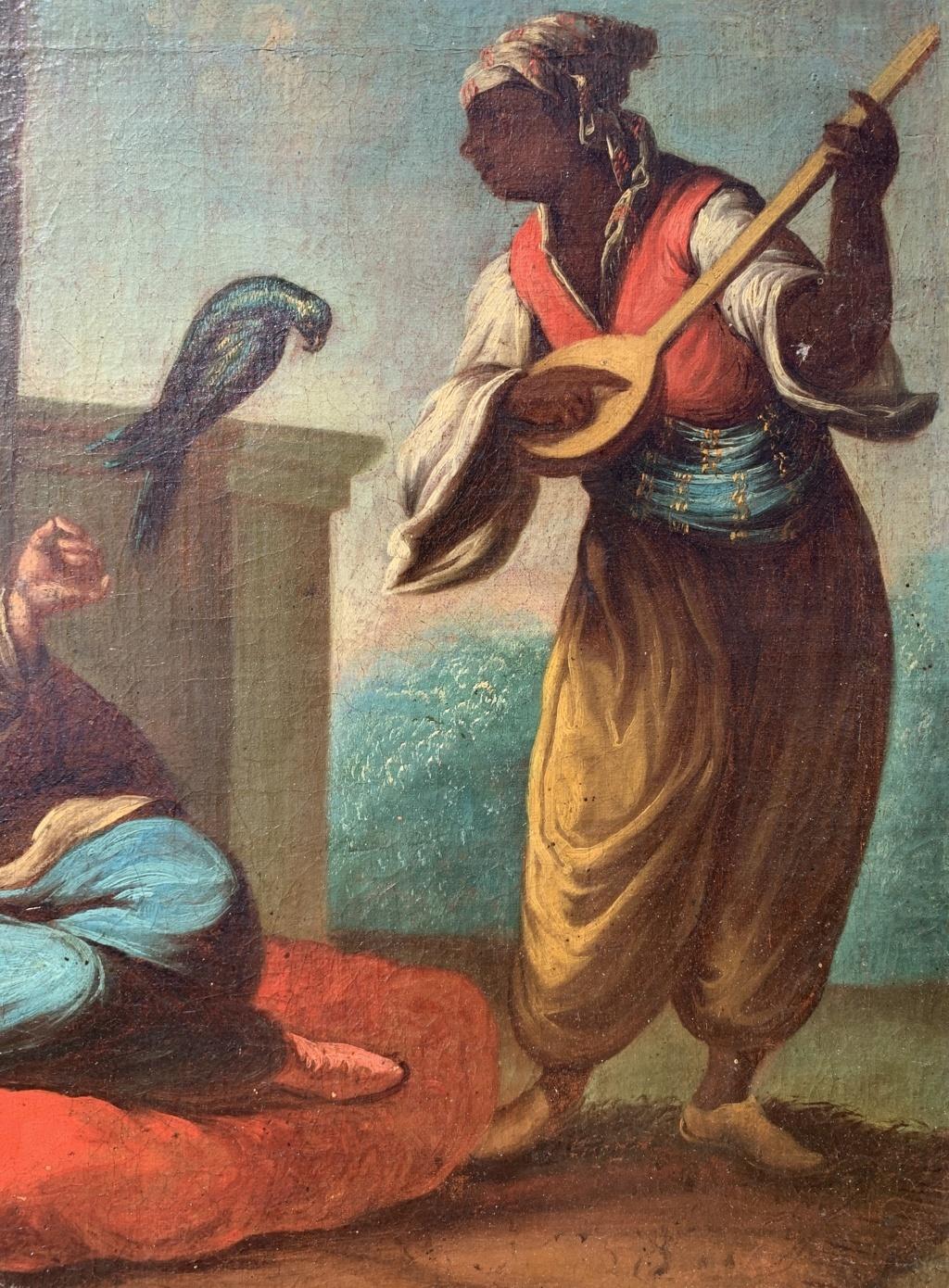 Rococò Venetian painter - 18th century figure painting - Turkish orientalist - Rococo Painting by Unknown