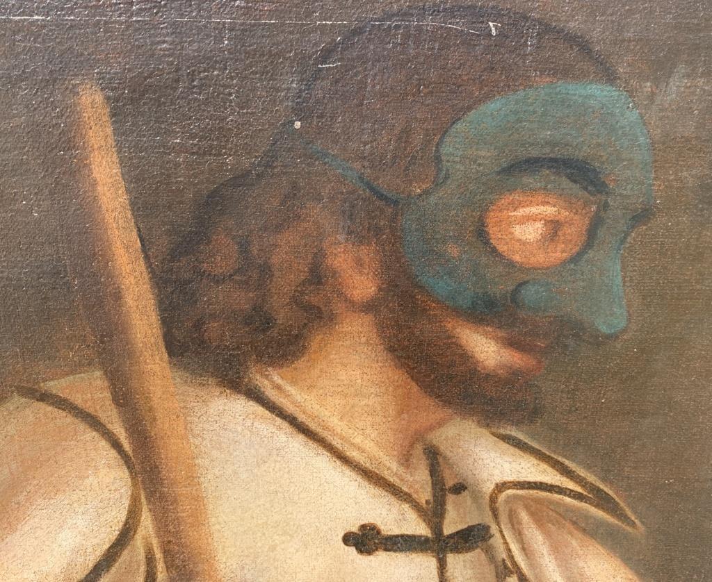 Cuadro de figura de máscara veneciana del siglo XVIII - Brighella - Óleo sobre lienzo Venecia - Painting Rococó de Unknown