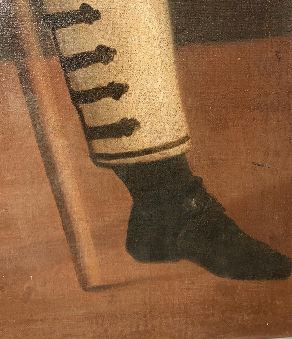 Cuadro de figura de máscara veneciana del siglo XVIII - Brighella - Óleo sobre lienzo Venecia 4