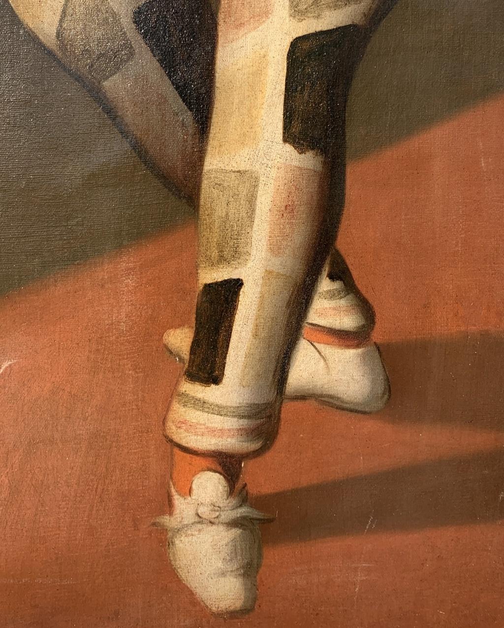 Dipinto di maschera veneziana del XVIII secolo - Arlecchino - Olio su tela Venezia 3