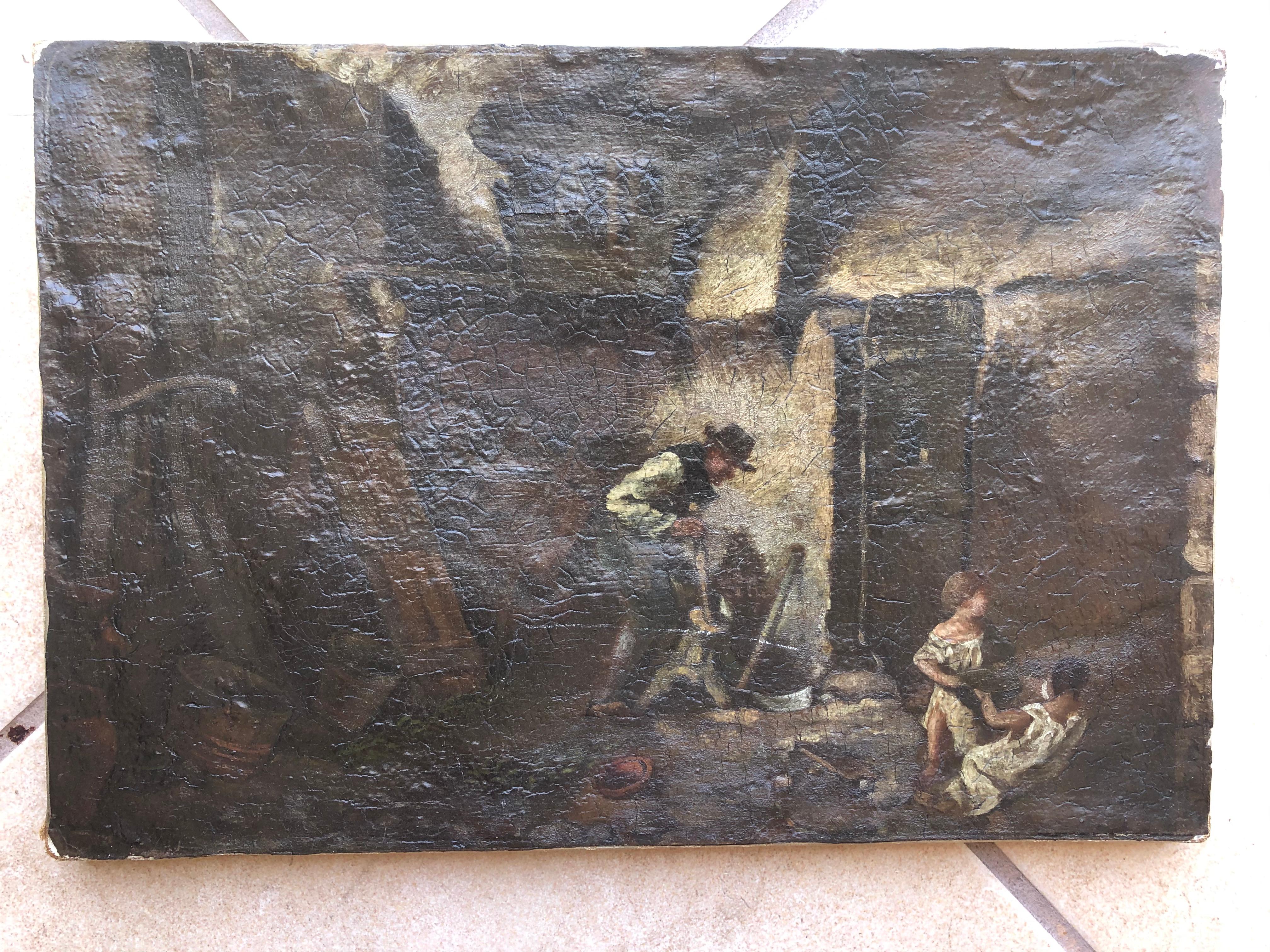 18th or 19th Century Barbizon School - Painting by Unknown