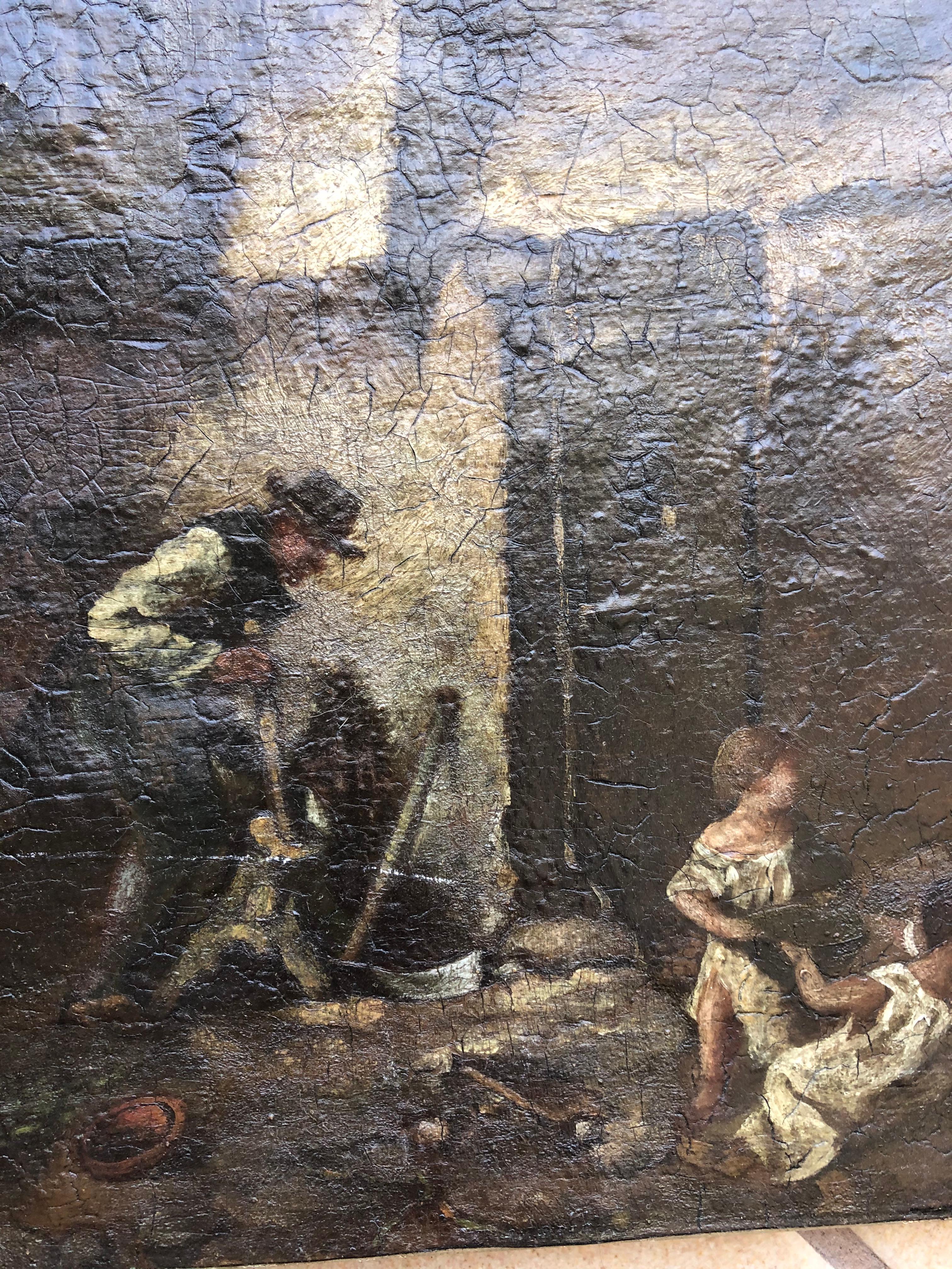 18th or 19th Century Barbizon School - Gray Figurative Painting by Unknown