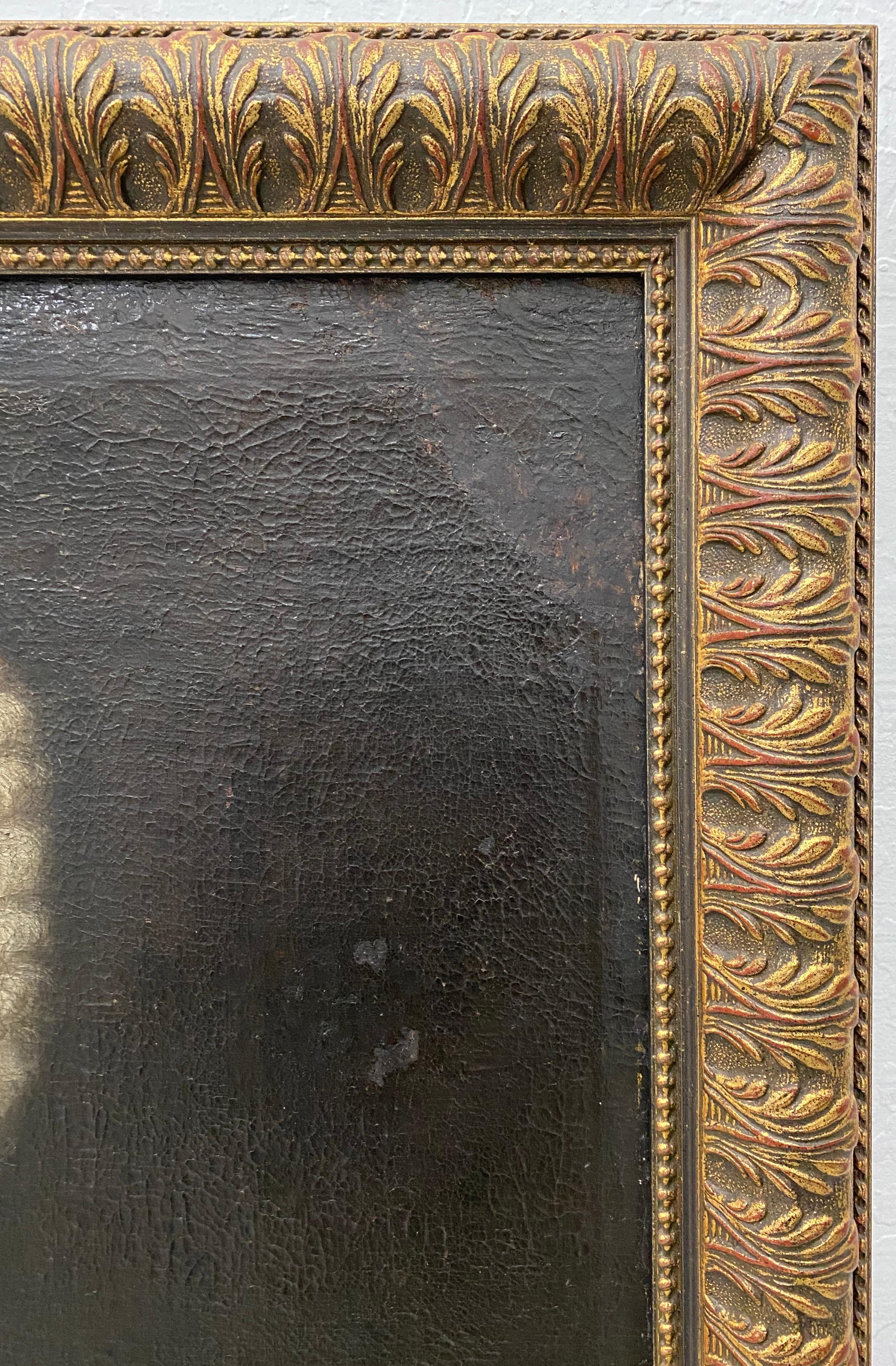 Portrait à l'huile anglais du 18e au 19e siècle - Noir Portrait Painting par Unknown