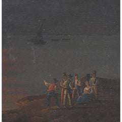 18th to 19th Century "Mt Vesuvius" Oil Painting