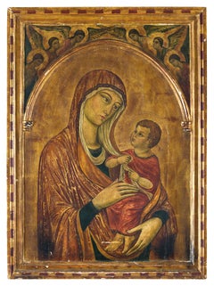 19-20th century Italian school painting - Virgin Child - Florence Oil on panel