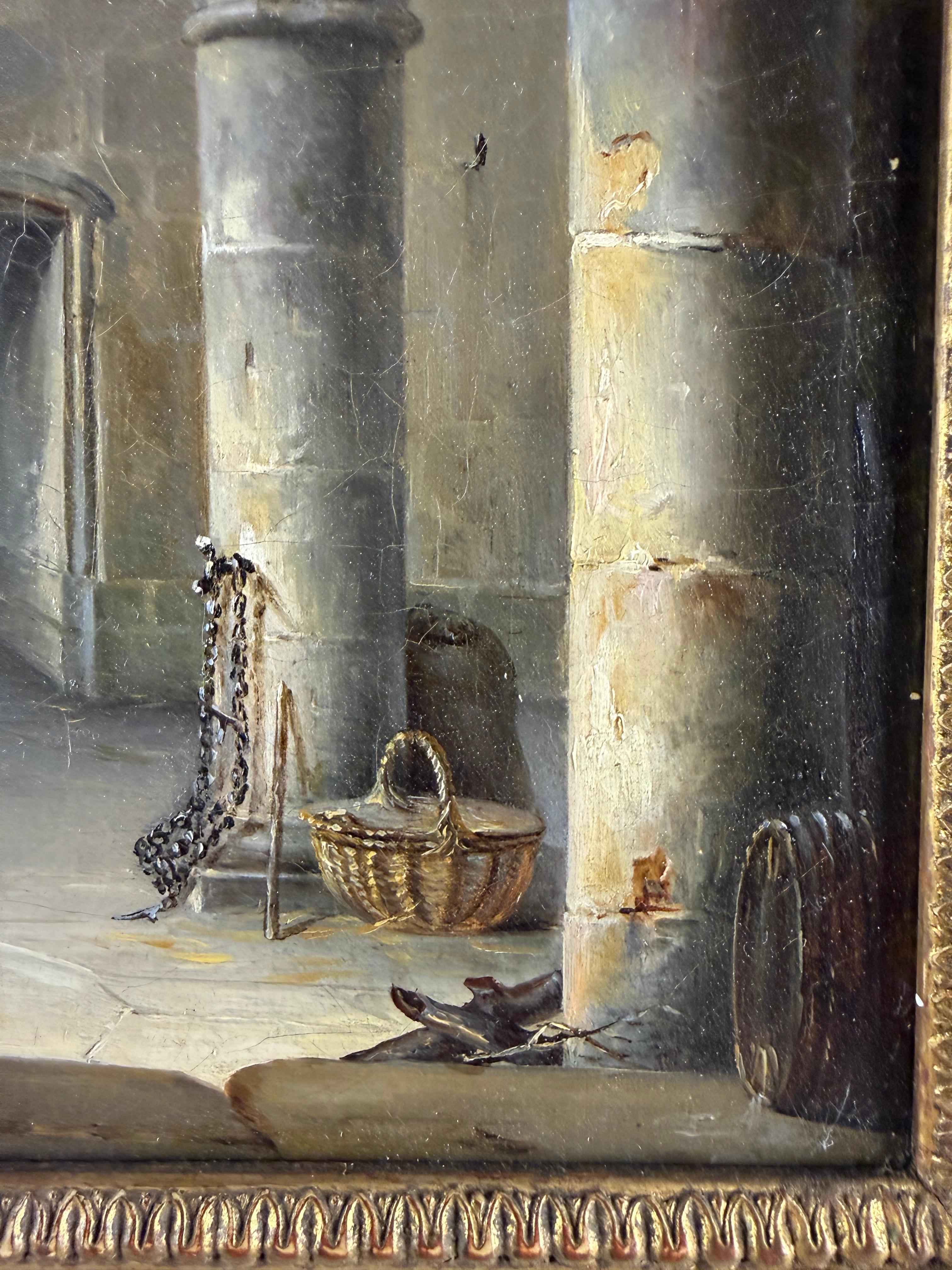 19 Century French interior scenes of a monastery For Sale 6