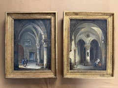 19 Century French interior scenes of a monastery