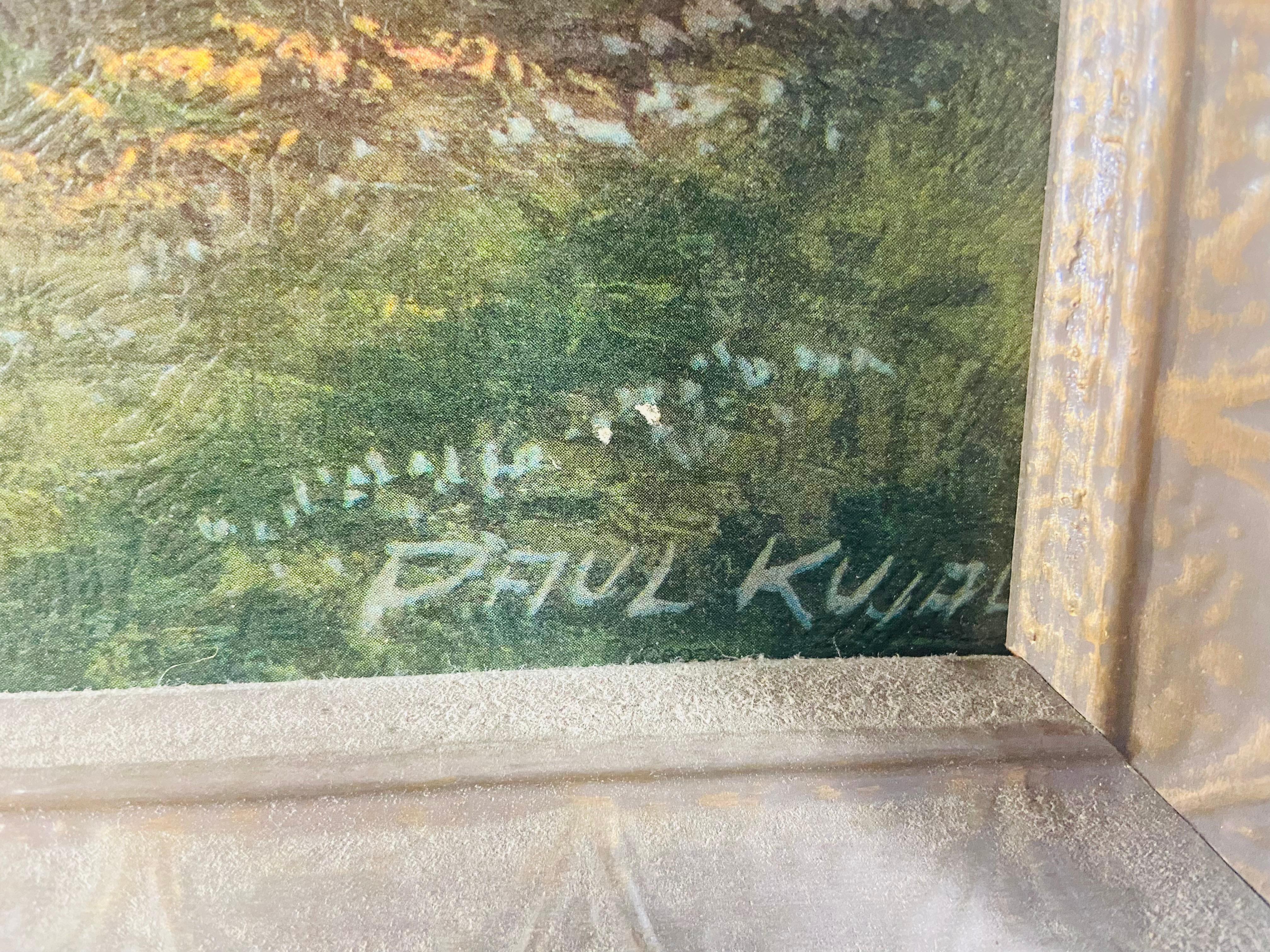 1900's, Oil on Board Impressionstic Landscape Painting Signed Paul Kujal For Sale 3