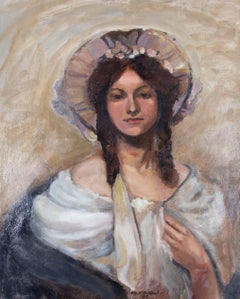 1902 Oil - Young Victorian Woman