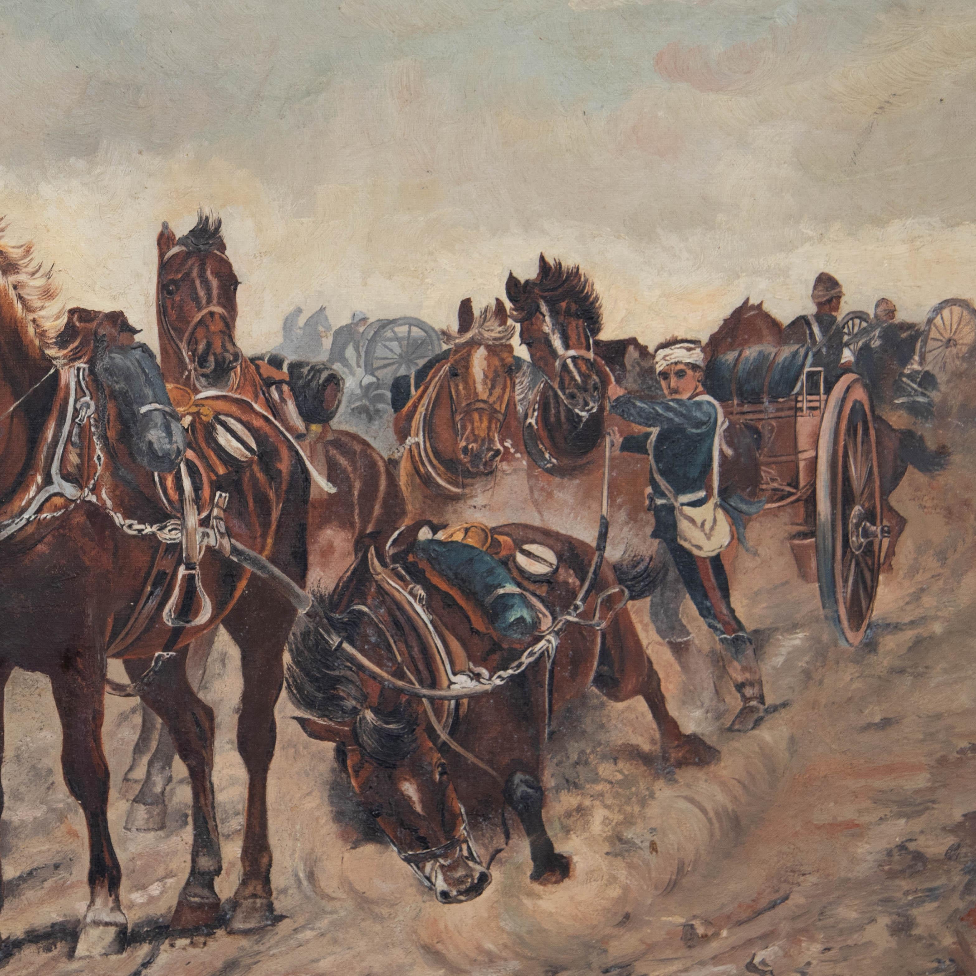 1903 Oil - Gun Horse of the Boer War For Sale 2