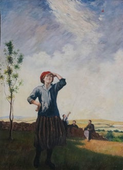 1911 Oil - Kite Watching