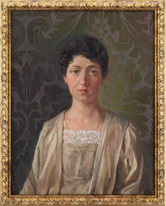 1920s French School Portrait Of A Woman In A Chemise, Oil Painting